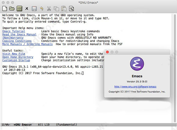 emacs mac版（文本编辑器）